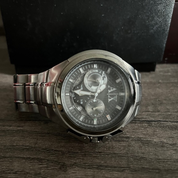 Armani Exchange Chronograph Grey Dial Stainless Steel Mens Watch - Picture 3 of 5
